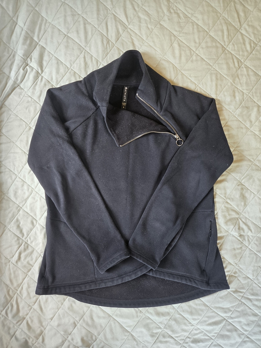 Athleta Black Cozy Fleece Quarter-Zip
